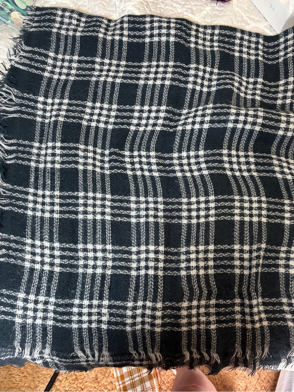 Women's Black and White Plaid Skirt